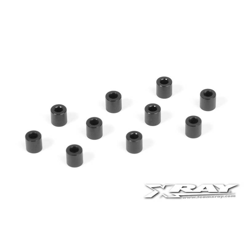 Arandela alu 3x6x6.0 mm negro (10) Xray 303128-K