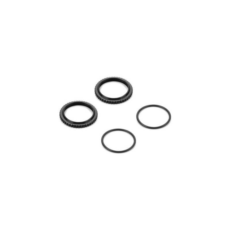 Tuerca ajuste aluminio amortiguador XLP2 negra (2) Xray Ref. 308047