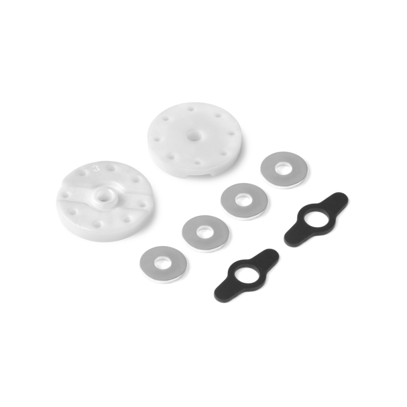 Pistón amortiguador 2 vías Delrin 6H (1.3 mm) + 2H (1.1 mm) (2) Xray 358028