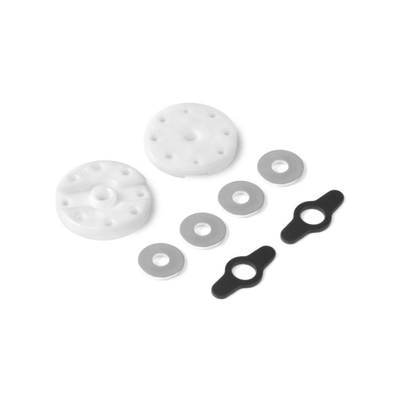 Pistón amortiguador 2 vías Delrin 6H (1.4 mm) + 2H (1.1 mm) (2) Xray 358029