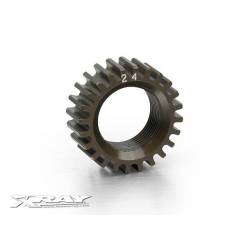 Piñón XCA aluminio anodizado duro 24T 2 Xray Ref. 338524