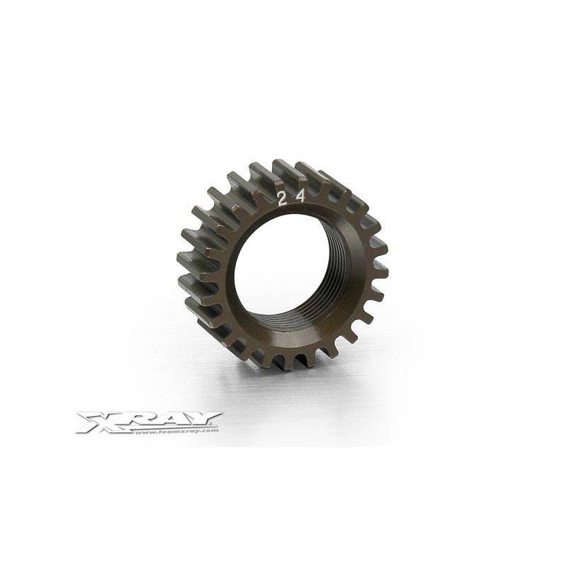 Piñón XCA aluminio anodizado duro 24T 2 Xray Ref. 338524