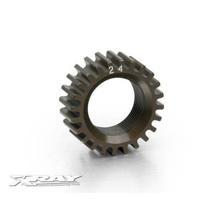 Piñón XCA aluminio anodizado duro 24T 2 Xray Ref. 338524