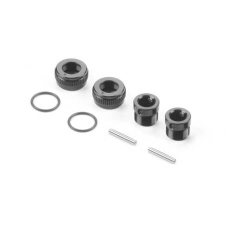 Tope poste carrocería ajustable aluminio negro (2) Xray 301351-K
