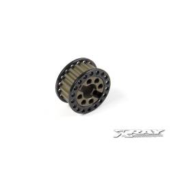Polea lateral aluminio correa 18T trasera set Xray 345938