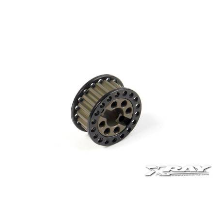 Polea lateral aluminio correa 18T trasera set Xray 345938
