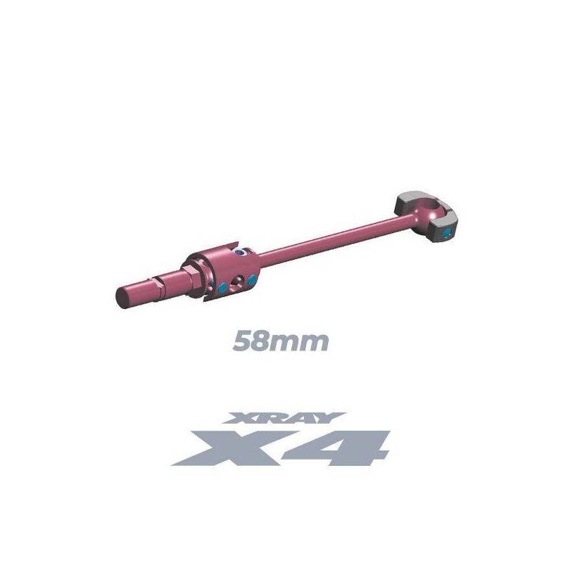 Eje transmisión ECS X4 58mm acero Hudy set Xray Ref. 305360