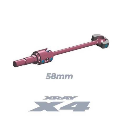 Eje transmisión ECS X4 58mm acero Hudy set Xray Ref. 305360
