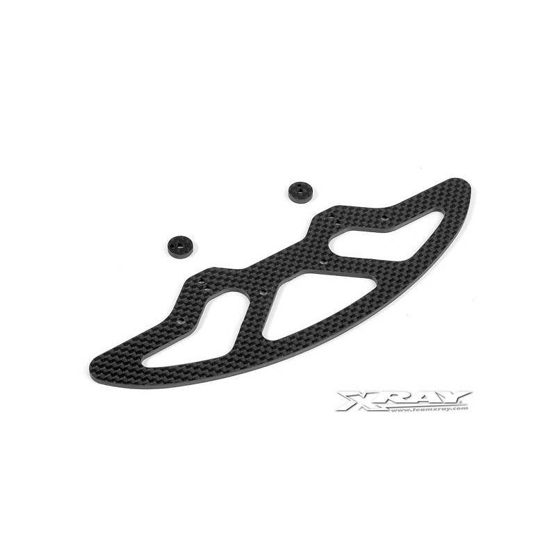 Bumper delantero carbono 2.5 mm + arandelas X10 V2 Xray 371040