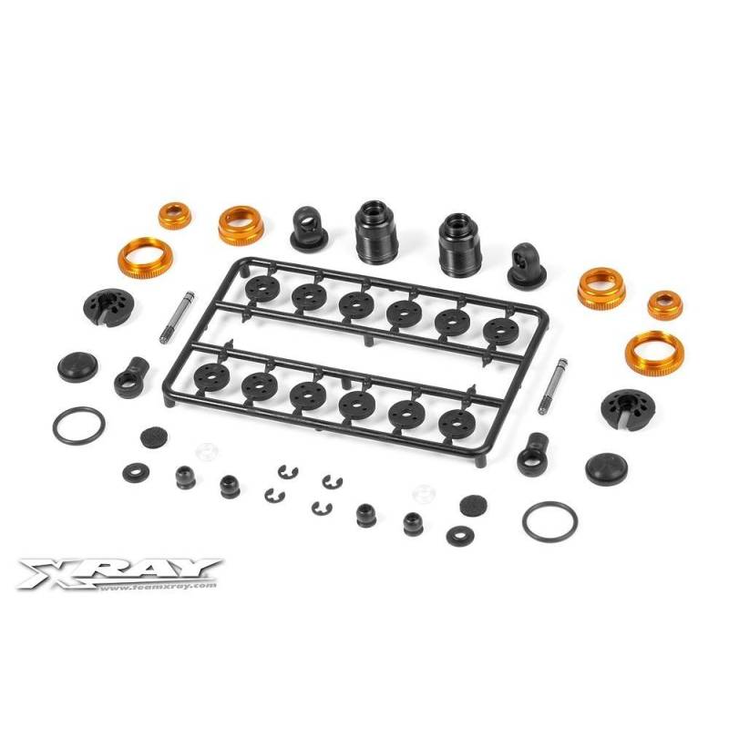 Juego amortiguadores T4 alu naranja (2) Xray 308307-O