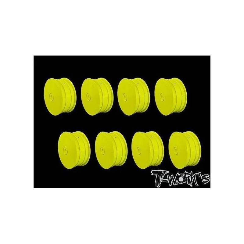 Llantas 1/10 Delanteras 4wd Amarillas Tworks (8u.). Ref. TE-218-BY-8