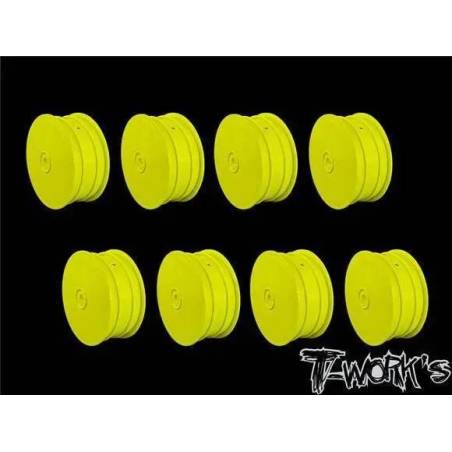 Llantas 1/10 Delanteras 4wd Amarillas Tworks (8u.). Ref. TE-218-BY-8