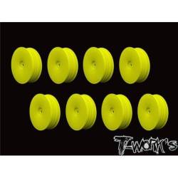 Llantas 1/10 Delanteras 2wd Estrechas Amarillas Tworks (8u.). Ref. TE-218-DY-8