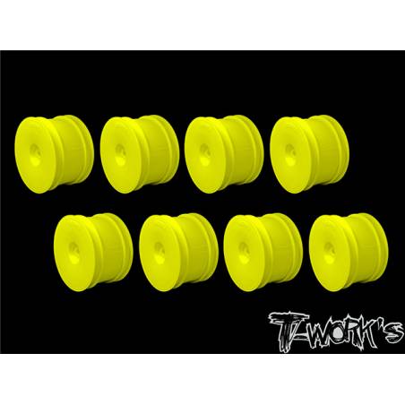 T-Works 2.2" 12mm Hex Rear Wheels 1/10 Yellow (8pcs)