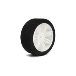 Ruedas Hot Race 1/10 Onroad traseras shore 35 en llanta blanca (2 Ud.). Ref. HR005-0032
