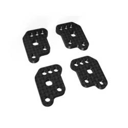 Placas de mangueta trasera de carbono SWORKz Performance fácil ajuste (4 Ud.) para coche RC. Ref. SWORKz