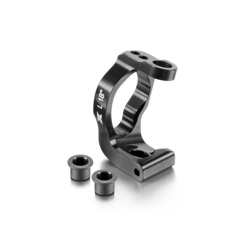 Xray aluminum caster block 18° left 7075 T6